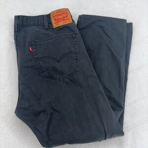 Levis 505 Regular Fit Pants Mens 40x30 Charcoal Gray Straight Leg Denim Pants
